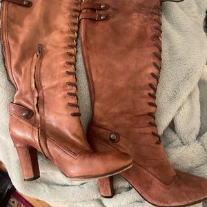 Sam Edelman Leather Boots Lace-up 7 1/2
